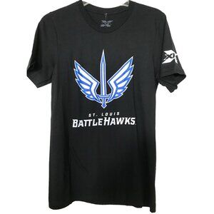 XFL Mens St. Louis Battlehawks Logo Shirt T-Shirt Navy Black Size Small Football